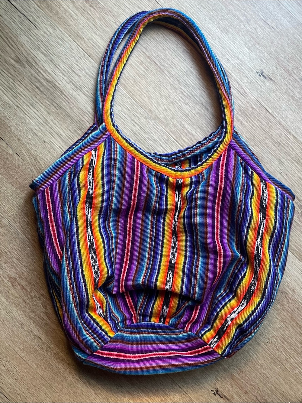 Nena & Co. Multicolor Striped Tote - Purple, Yellow, Pink, Blue